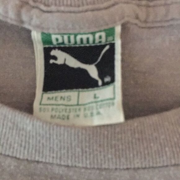 Vintage 1982 Puma Made in USA Worn Pilled Rare graphic T shirt retro Gray - Picture 4 of 6
